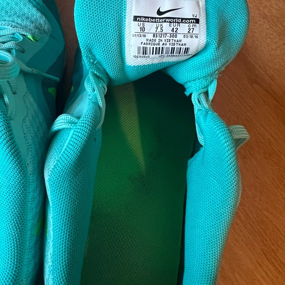 Nike Flex Women's Teal and Lime Green Running Shoes - size 10 - Picture 4 of 5